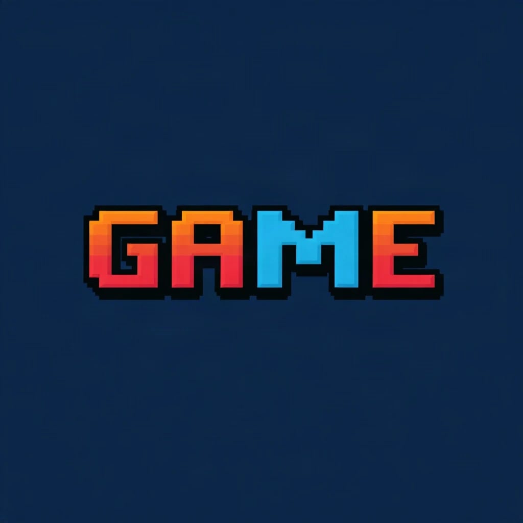 Pixel Font Game Typography
