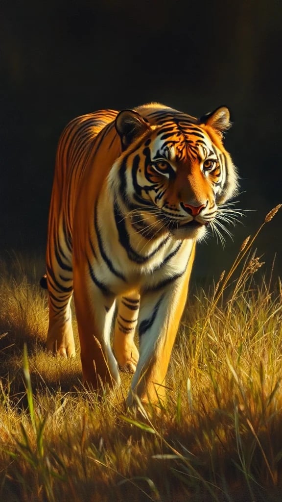Tiger Walking Through Tall Renaissance