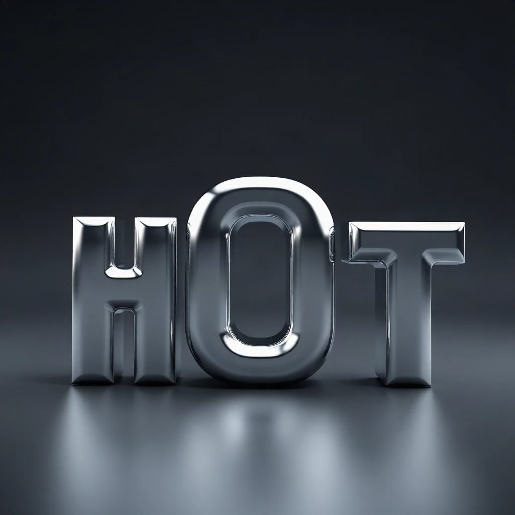 Chrome 3D Hot Typography