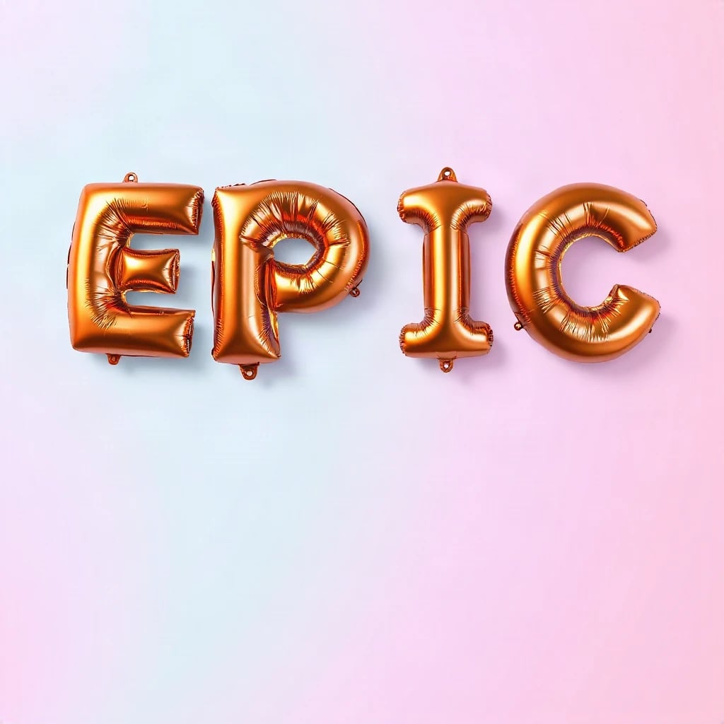 3D Balloon Epic Typography