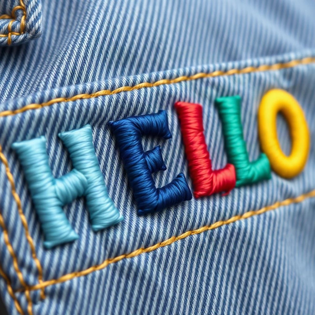 Embroidered Patch Hello Typography