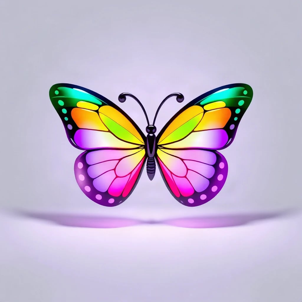 3D Glossy Butterfly Logo