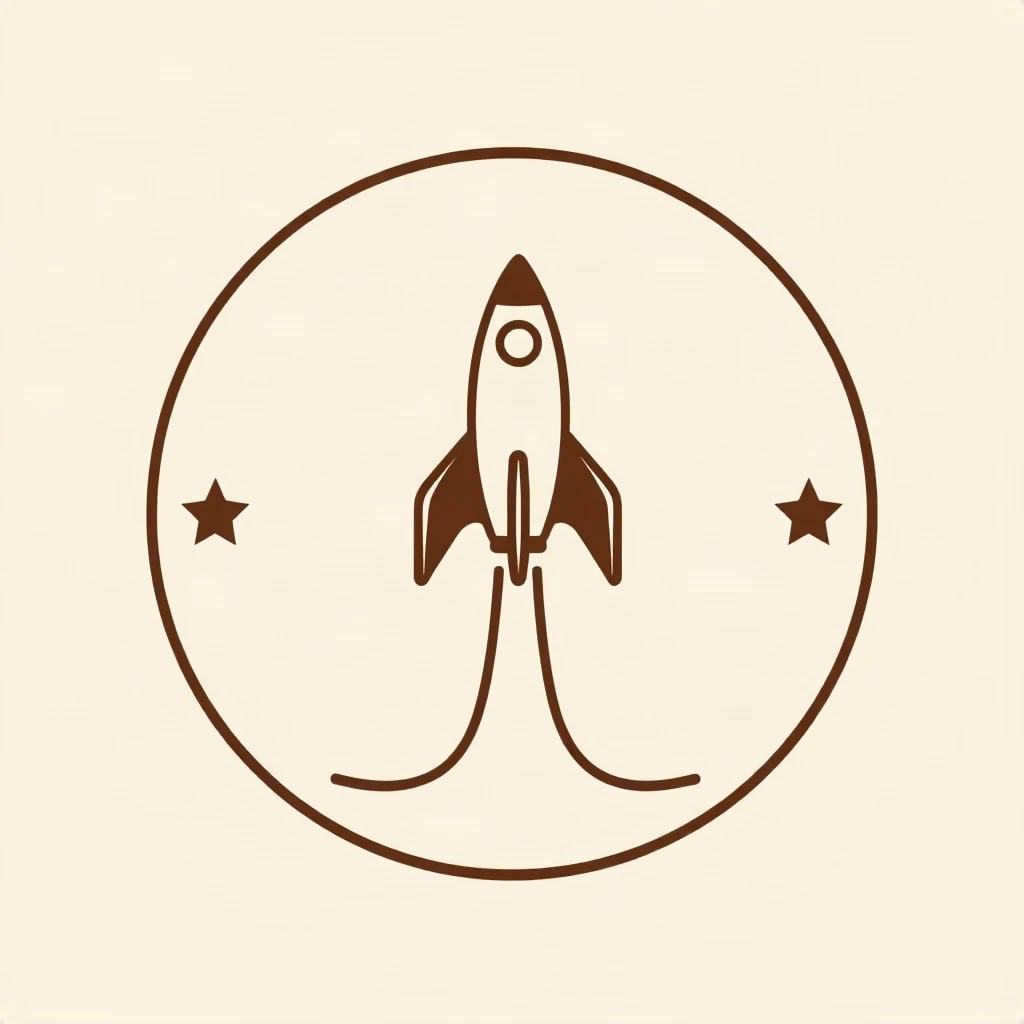 Retro Emblem Rocket Logo