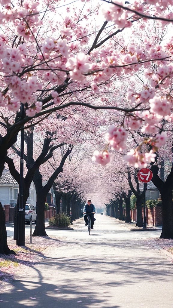 Spring Cherry Blossom Street