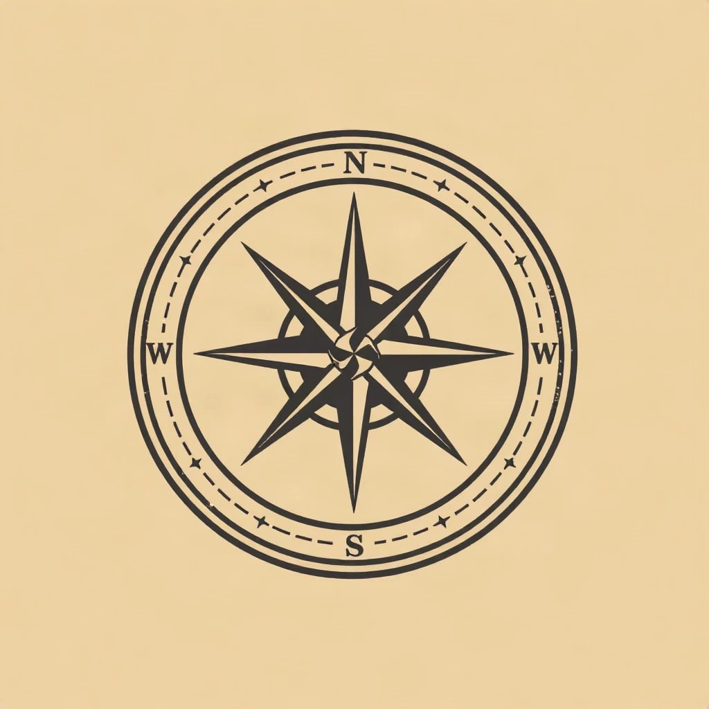 Vintage Badge Compass Logo