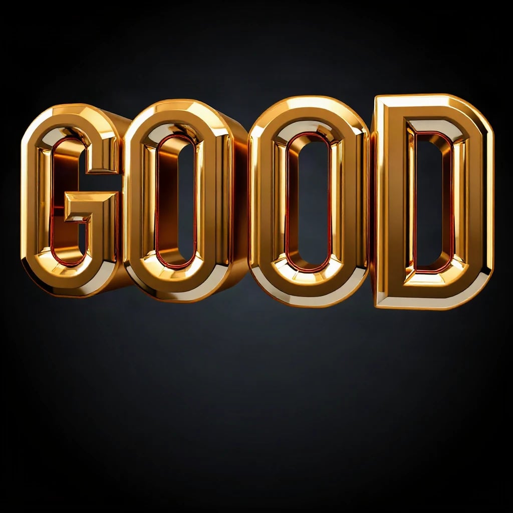 Chrome 3D Good Typography