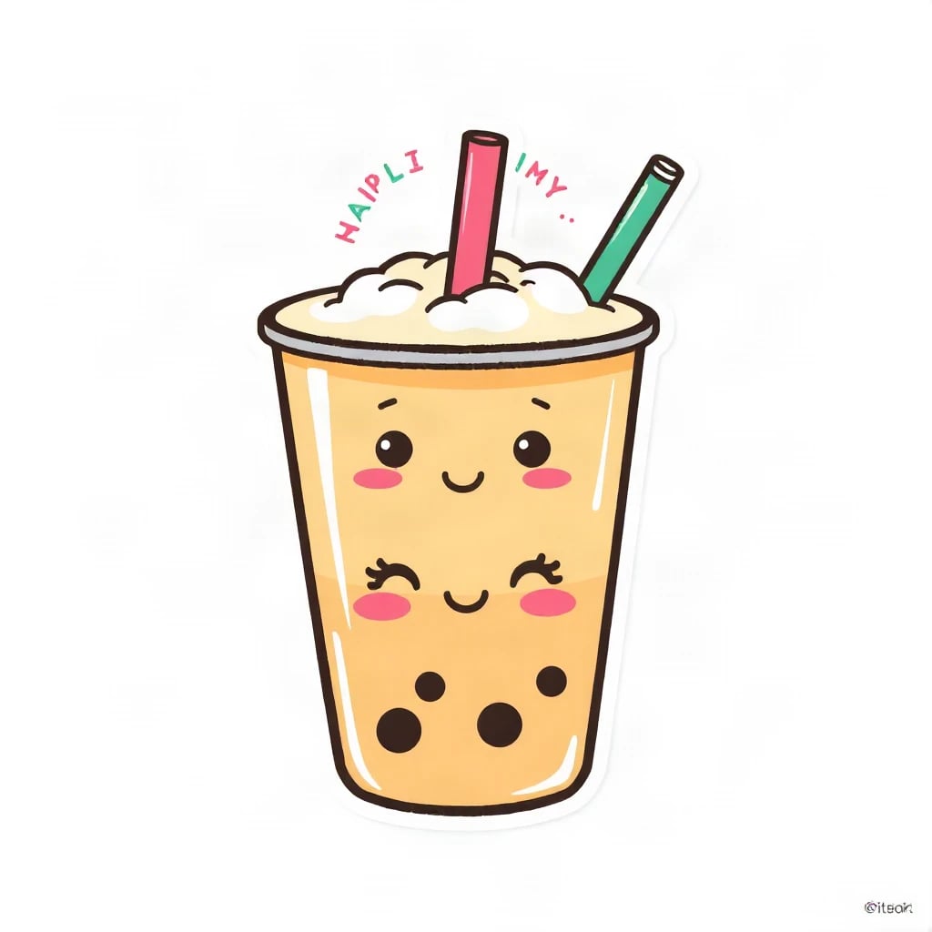 Cute Boba Tea Sticker