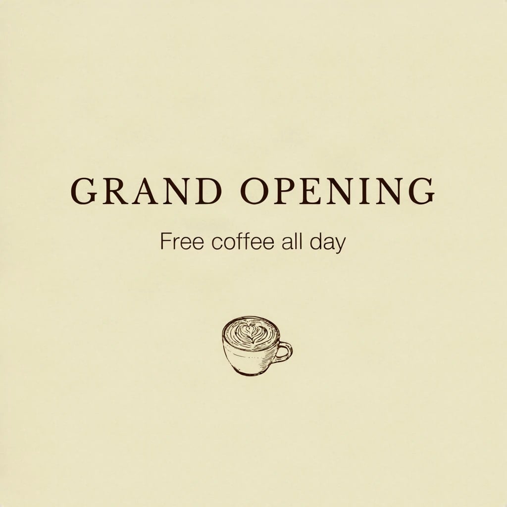 Coffee Shop Grand Opening Post