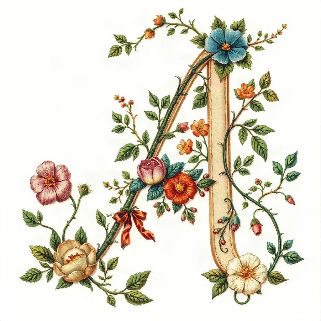 Floral Letter A