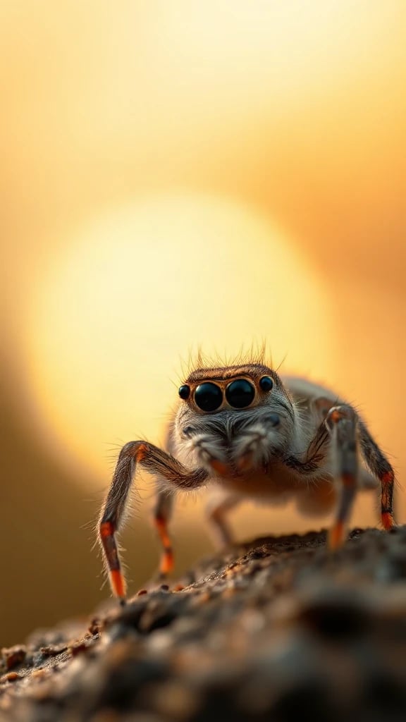 Jumping Spider Macro Golden