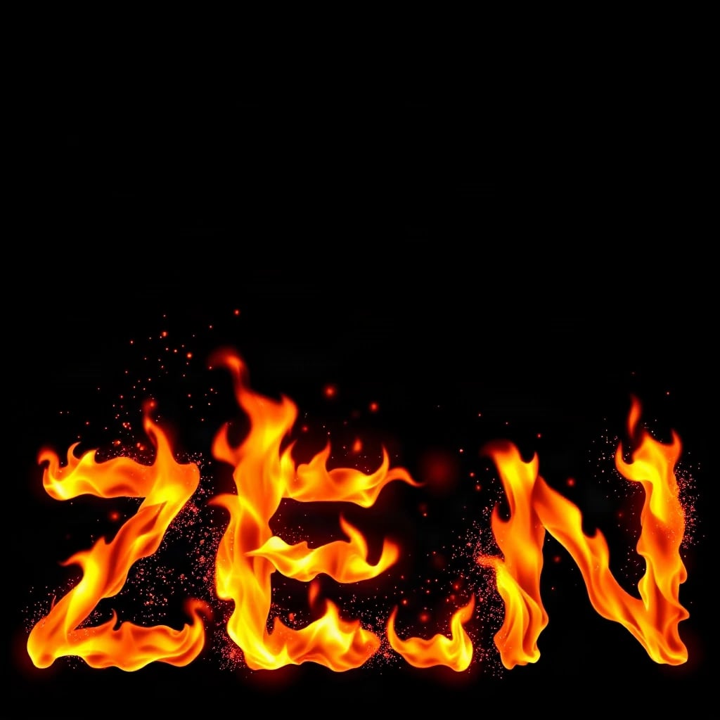 Fire Letters Zen Typography