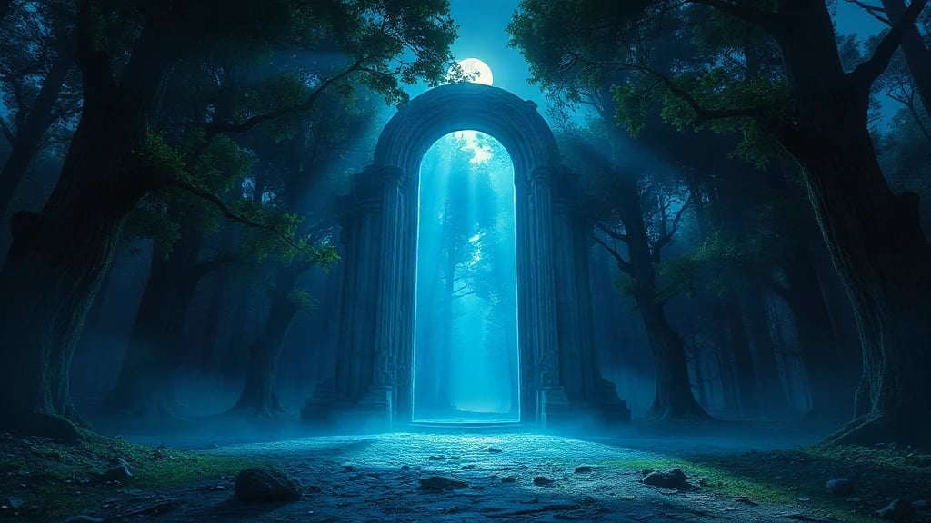 Magical Portal Opening In A Matte Painting