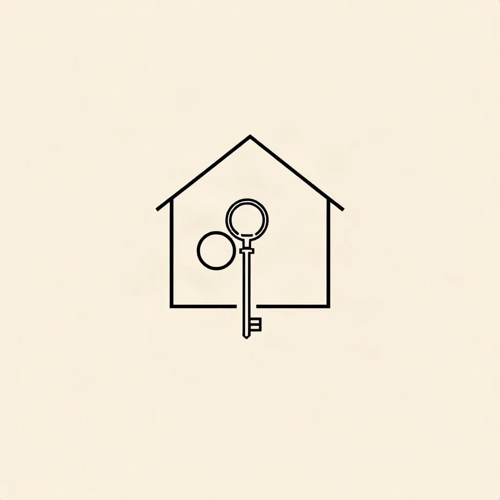 Line Art House Key Logo