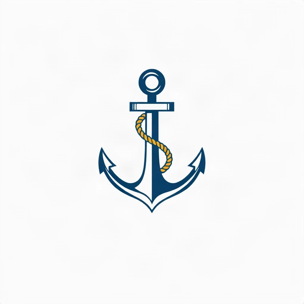 Flat Minimal Anchor Logo