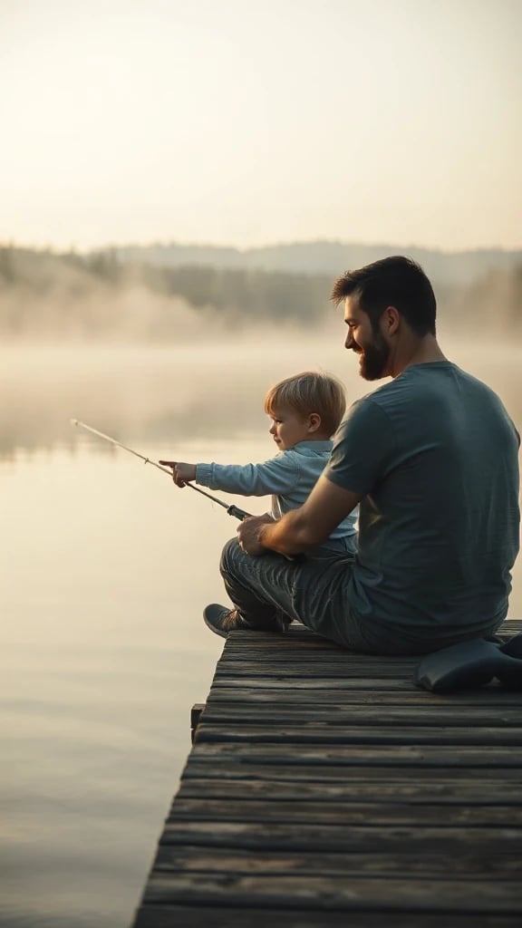 Father and Son Fishing