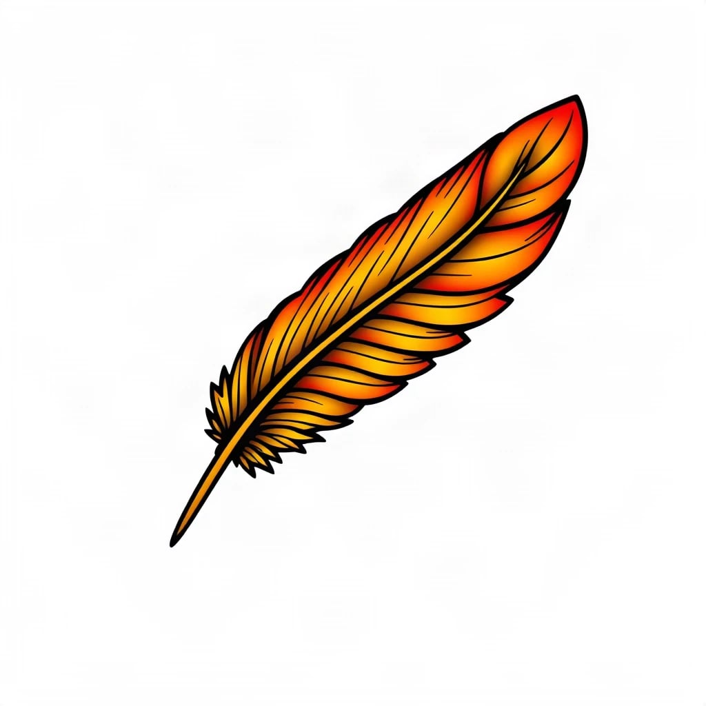 Traditional Feather Tattoo