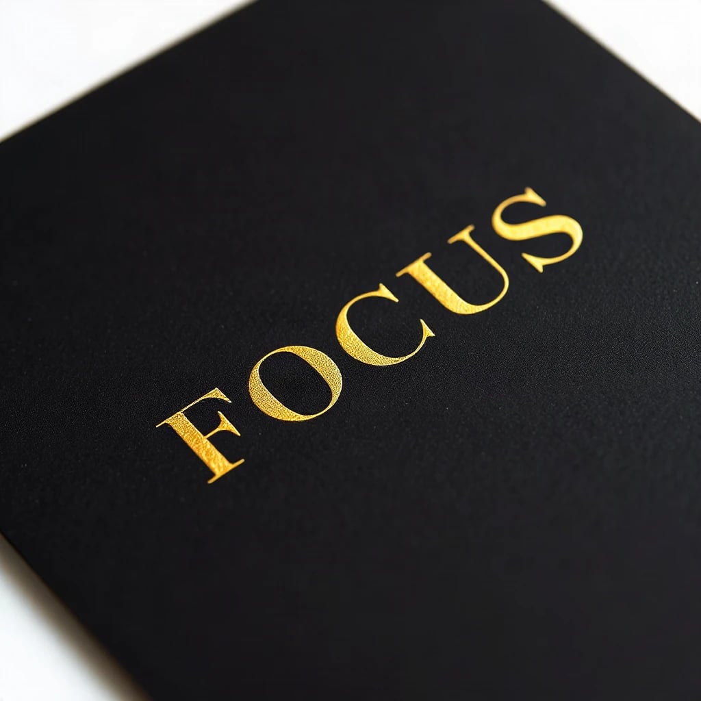 Gold Foil Focus Typography