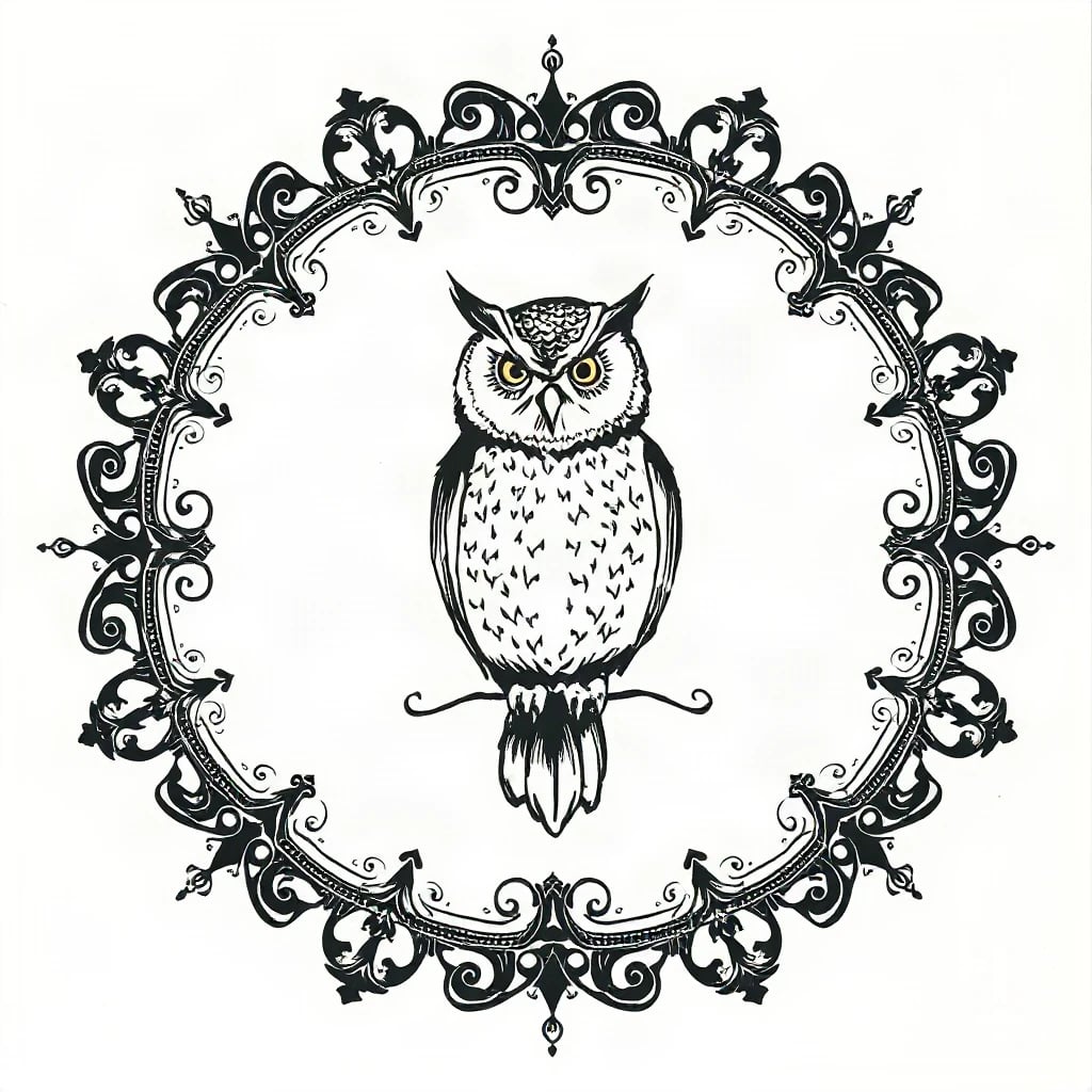 Ornamental Owl Tattoo