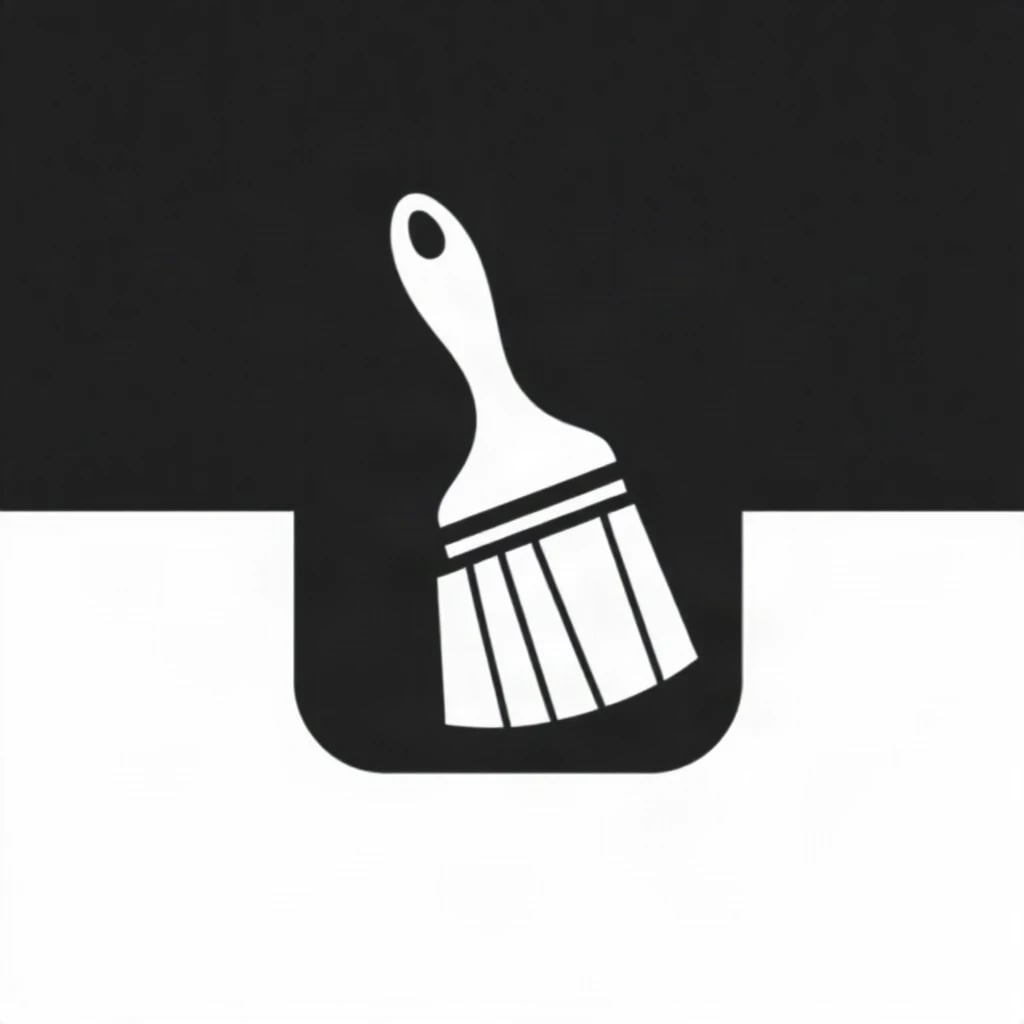 Negative Space Paint Brush Logo