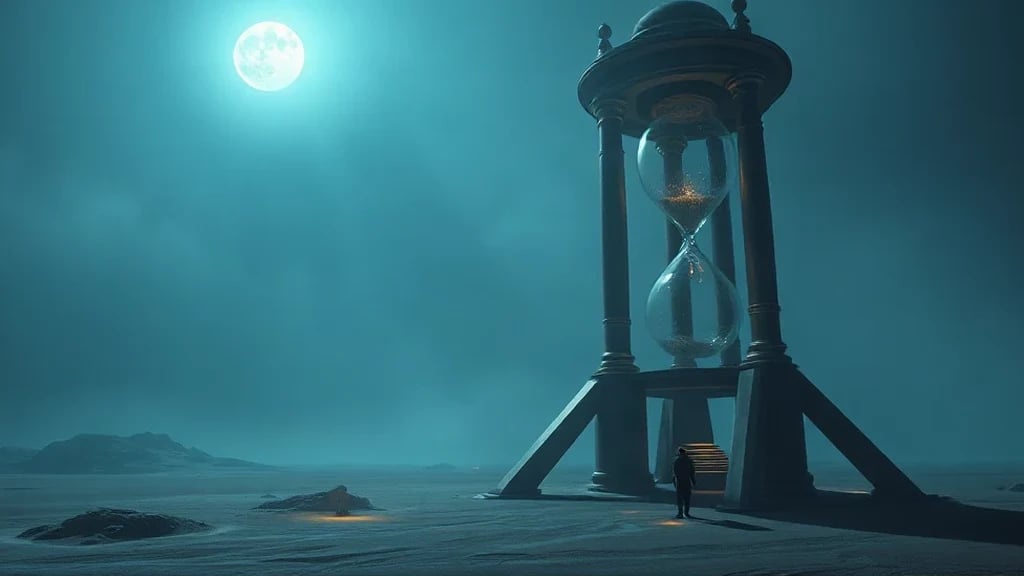 Giant Hourglass Tower In A Matte Painting