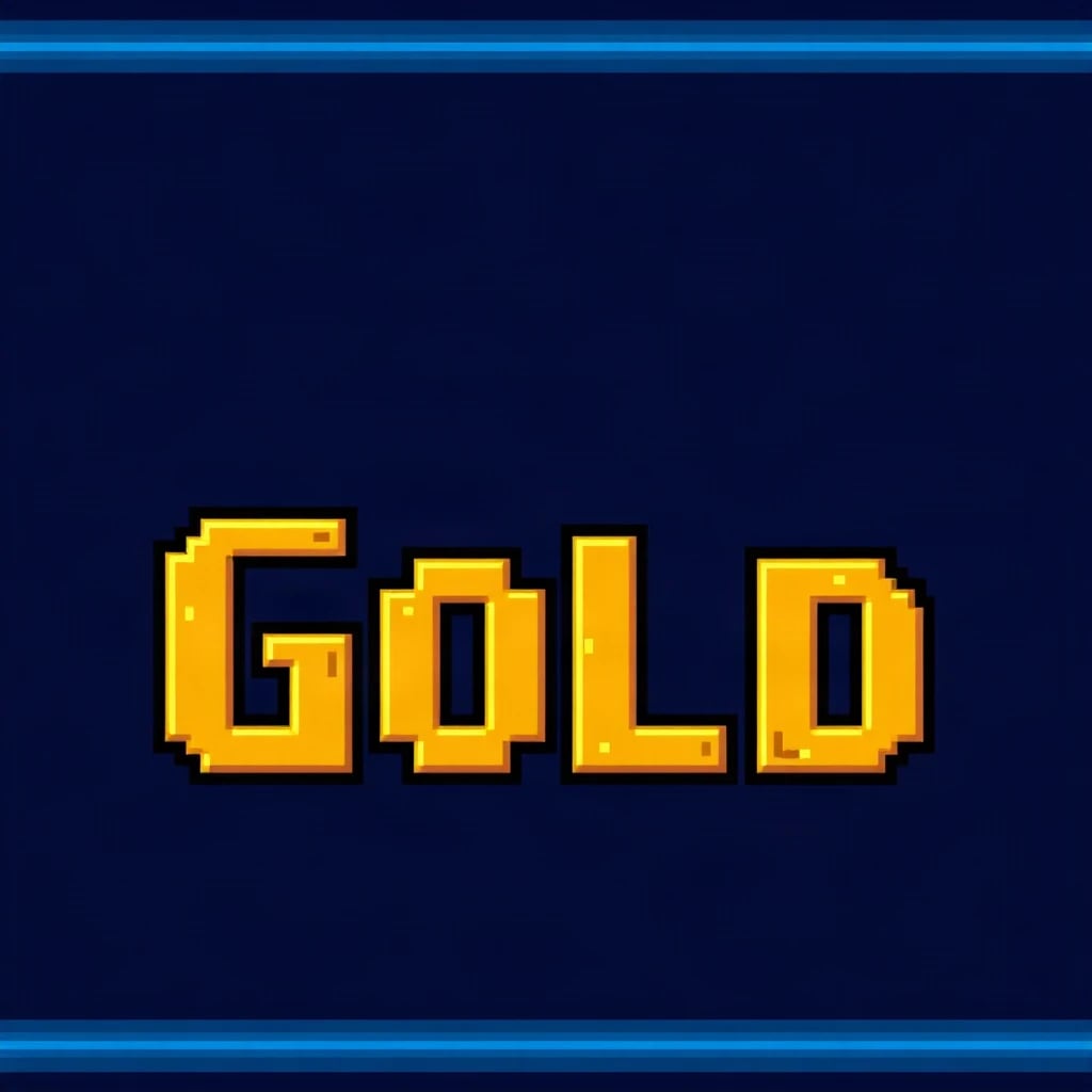 Pixel Font Gold Typography