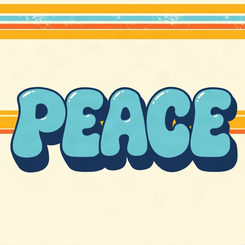 Retro 70s Peace Typography