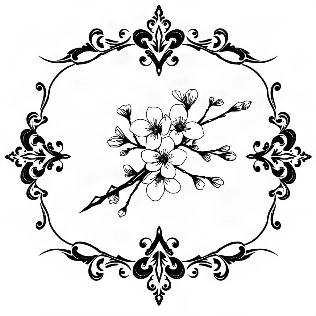 Ornamental Cherry Blossom Tattoo