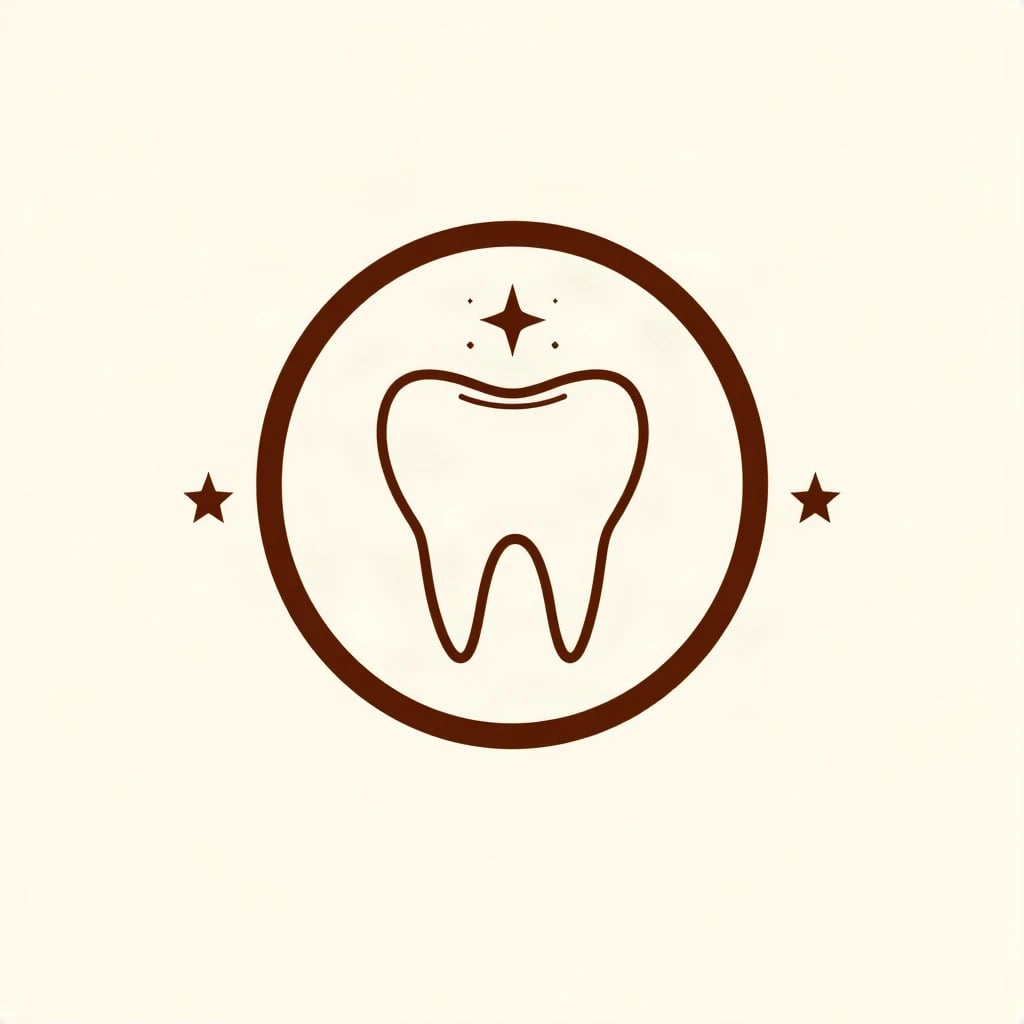 Retro Emblem Tooth Smile Logo