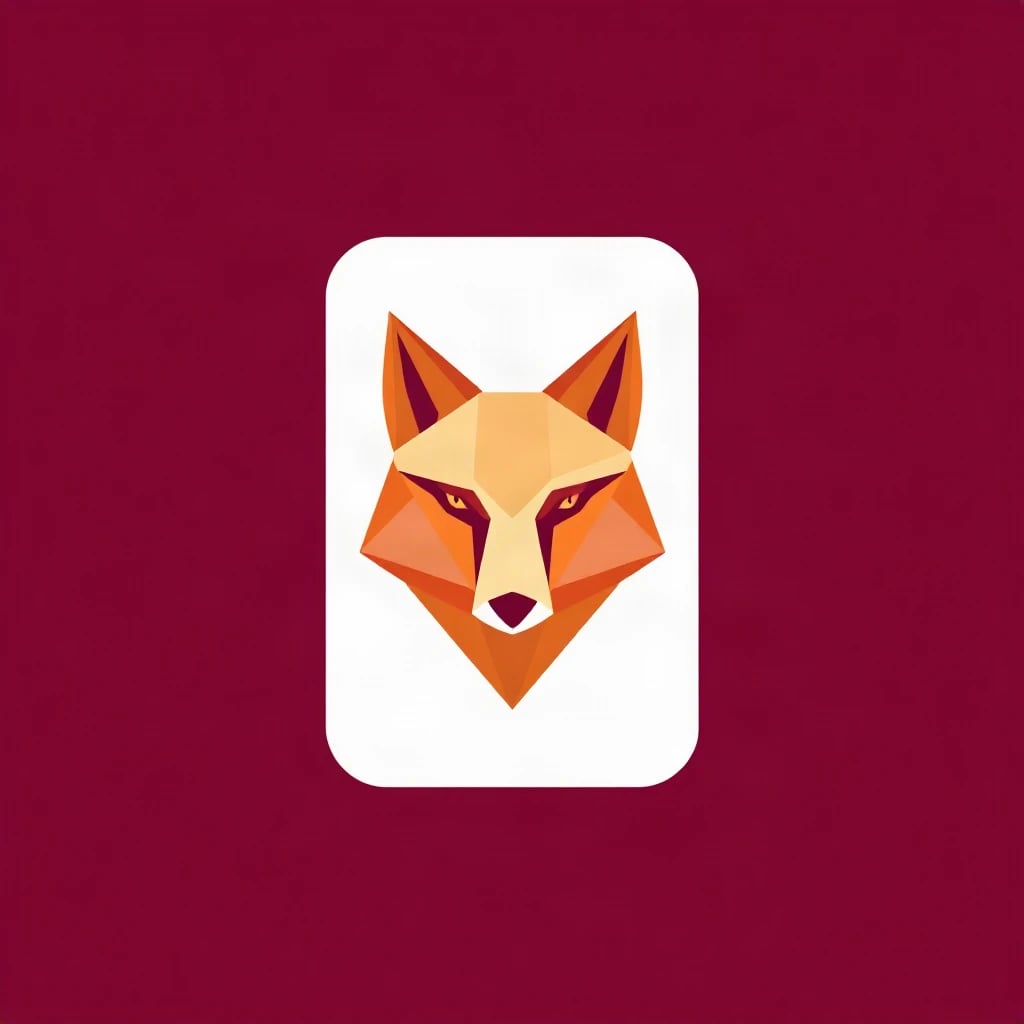Geometric Low Poly Fox Head Logo