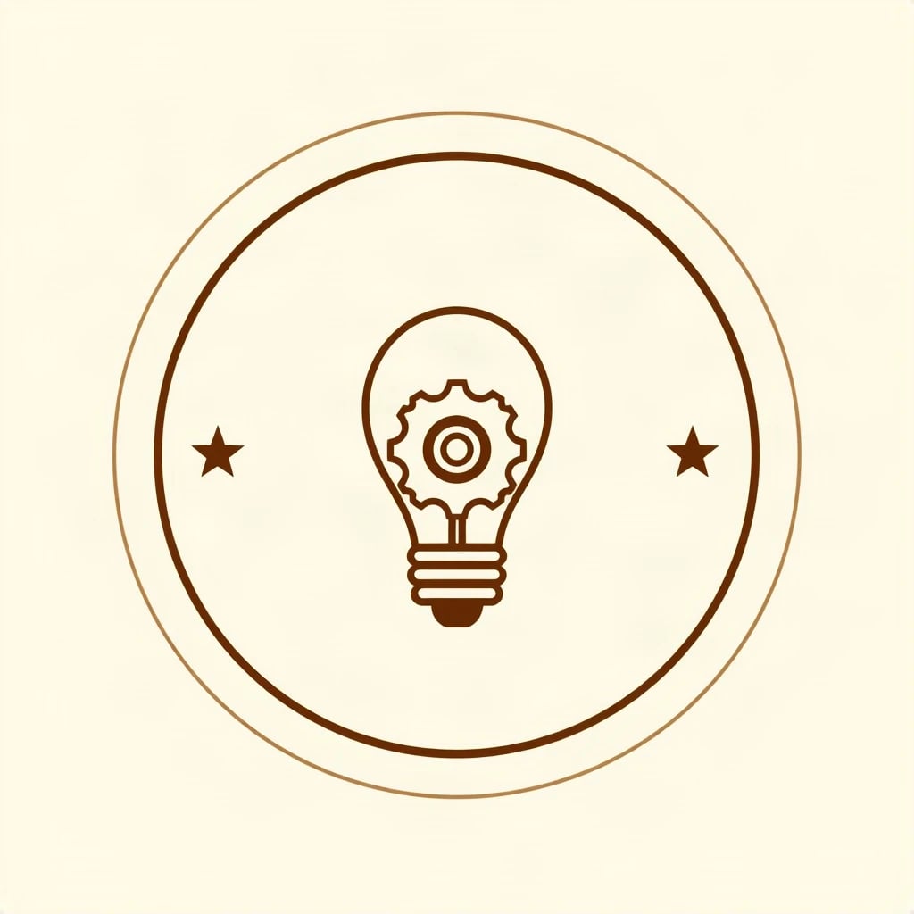 Retro Emblem Gear Bulb Logo