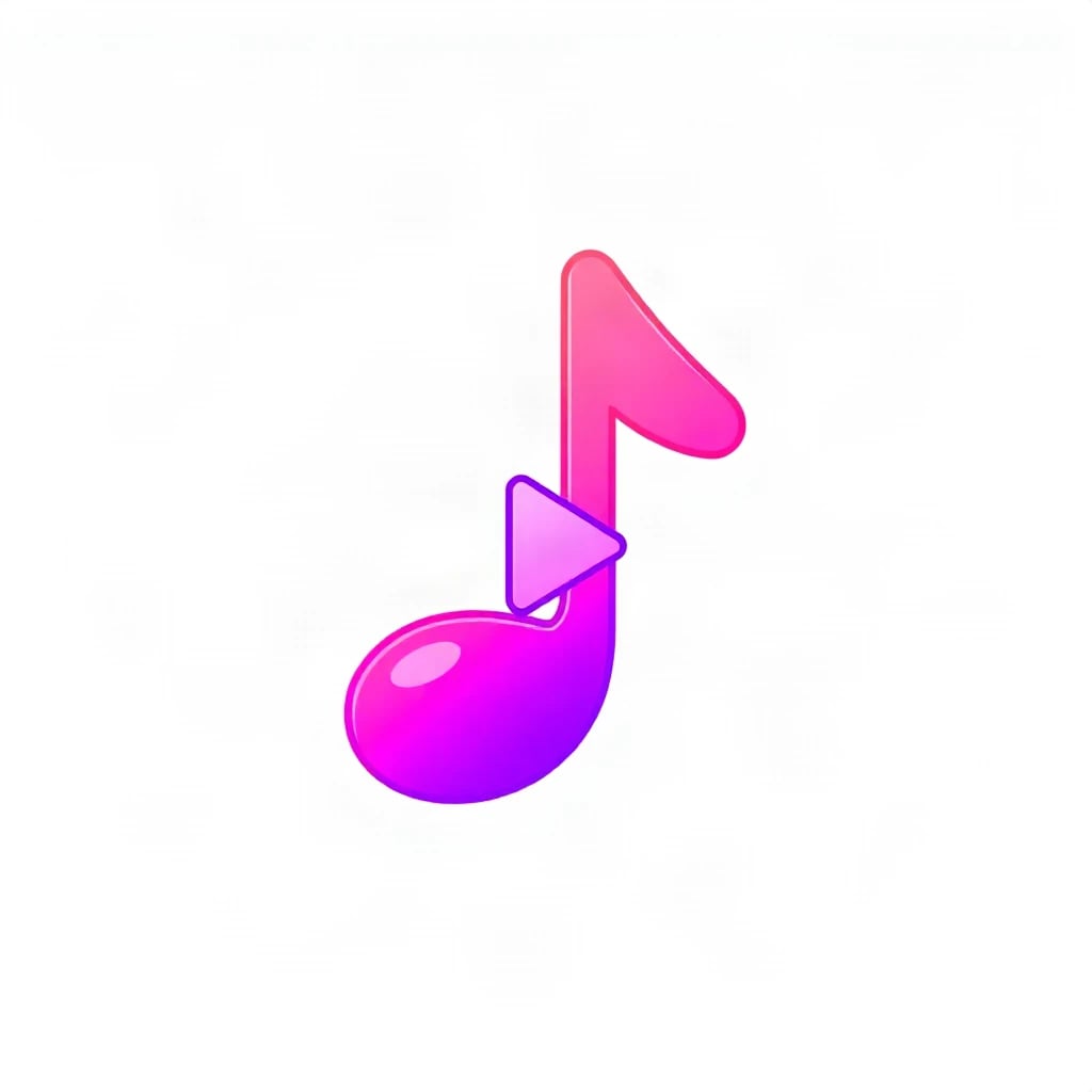 Gradient Modern Music Note Play Logo