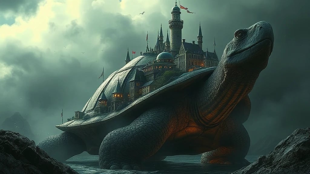 City Built On The Back Matte Painting