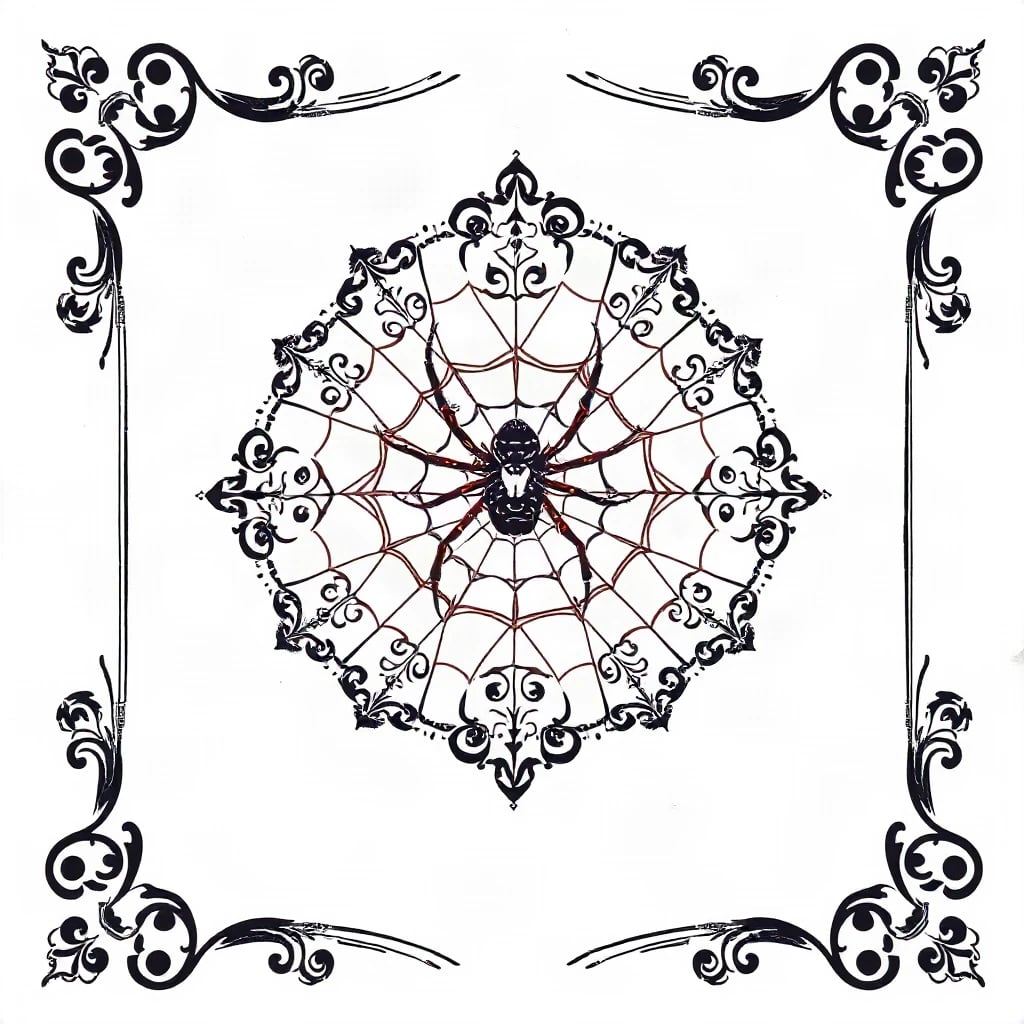Ornamental Spider Web Tattoo