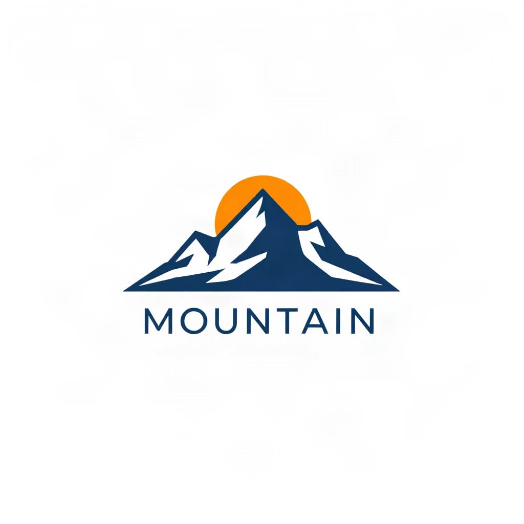 Flat Minimal Mountain Peak Logo