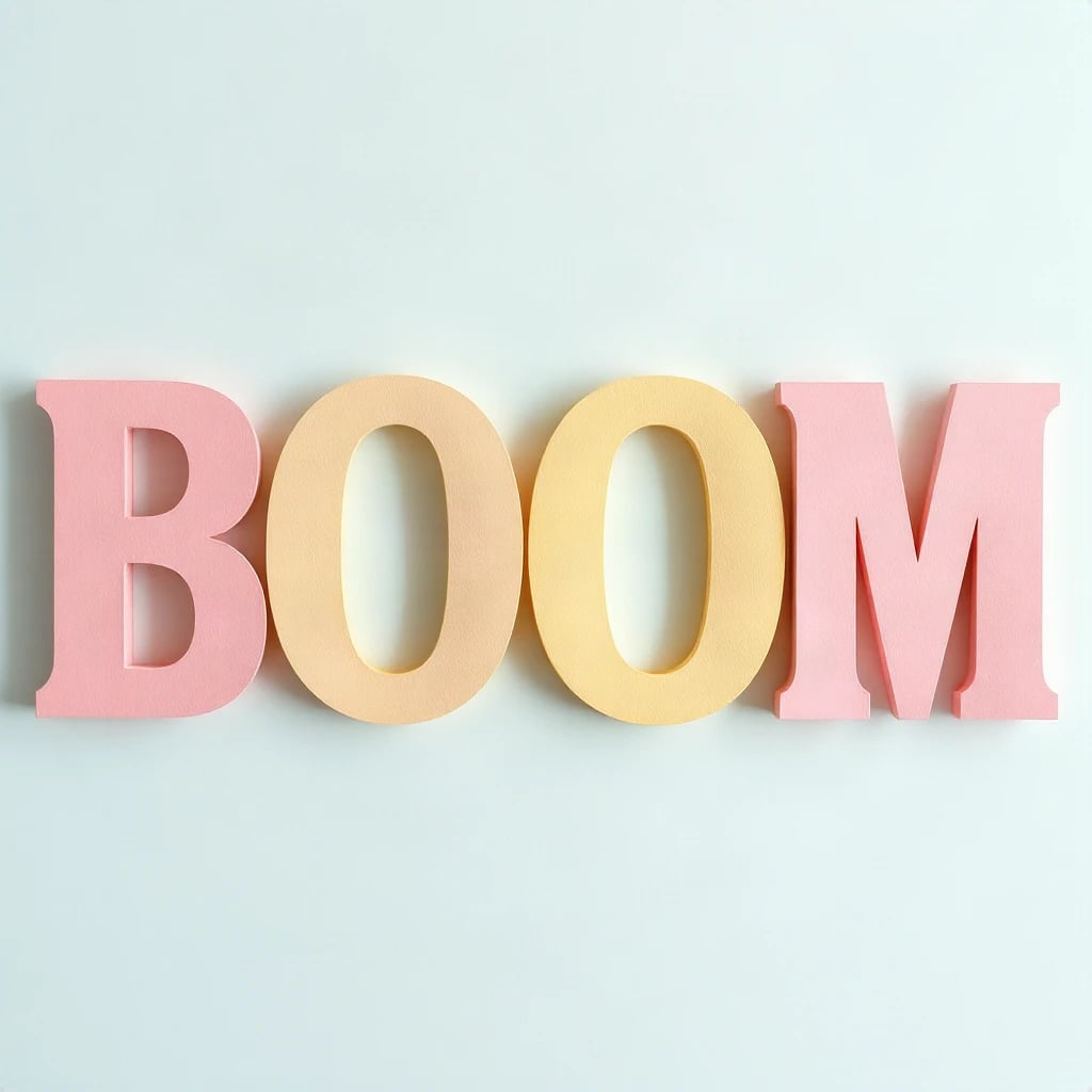 Paper Cut Boom Typography
