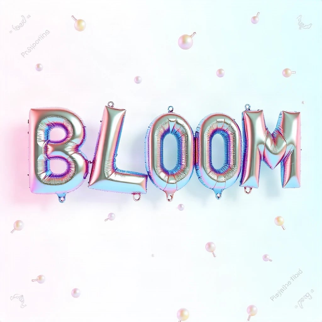 3D Balloon Bloom Typography