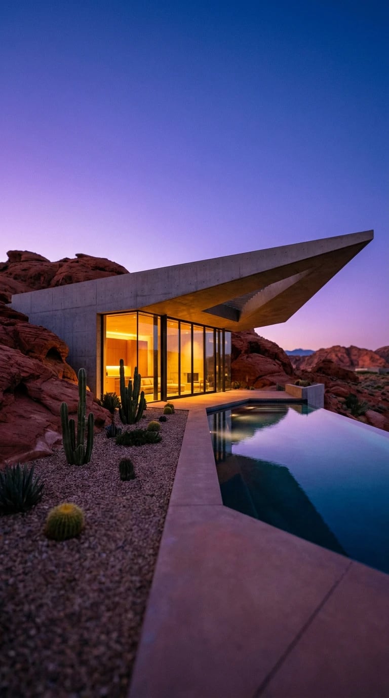 Desert Villa at Dusk