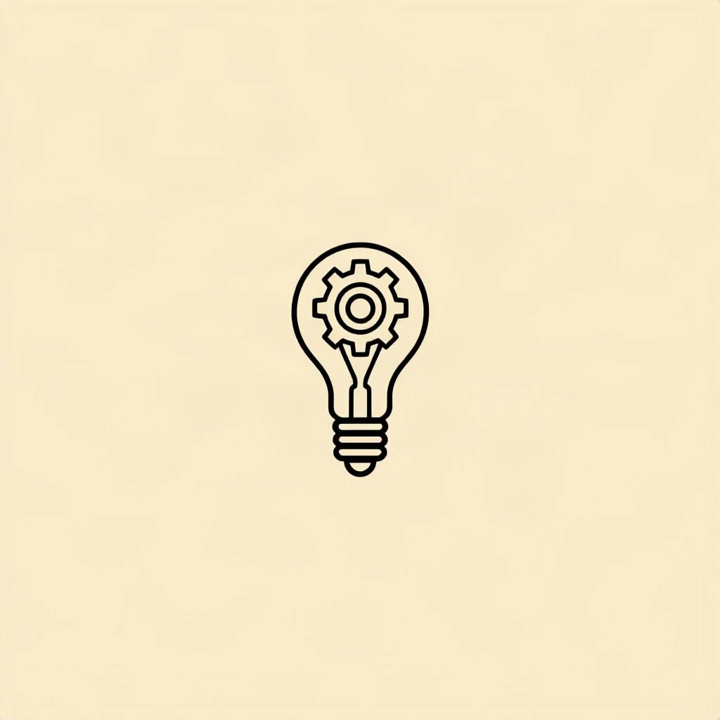 Line Art Gear Bulb Logo