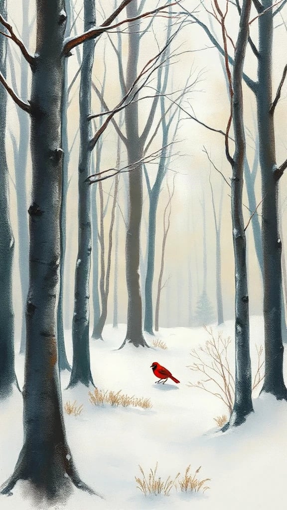 Winter Forest With A Pastel