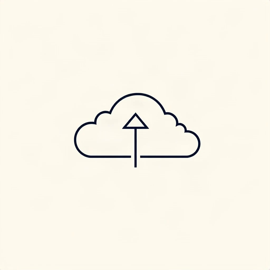 Line Art Cloud Upload Logo