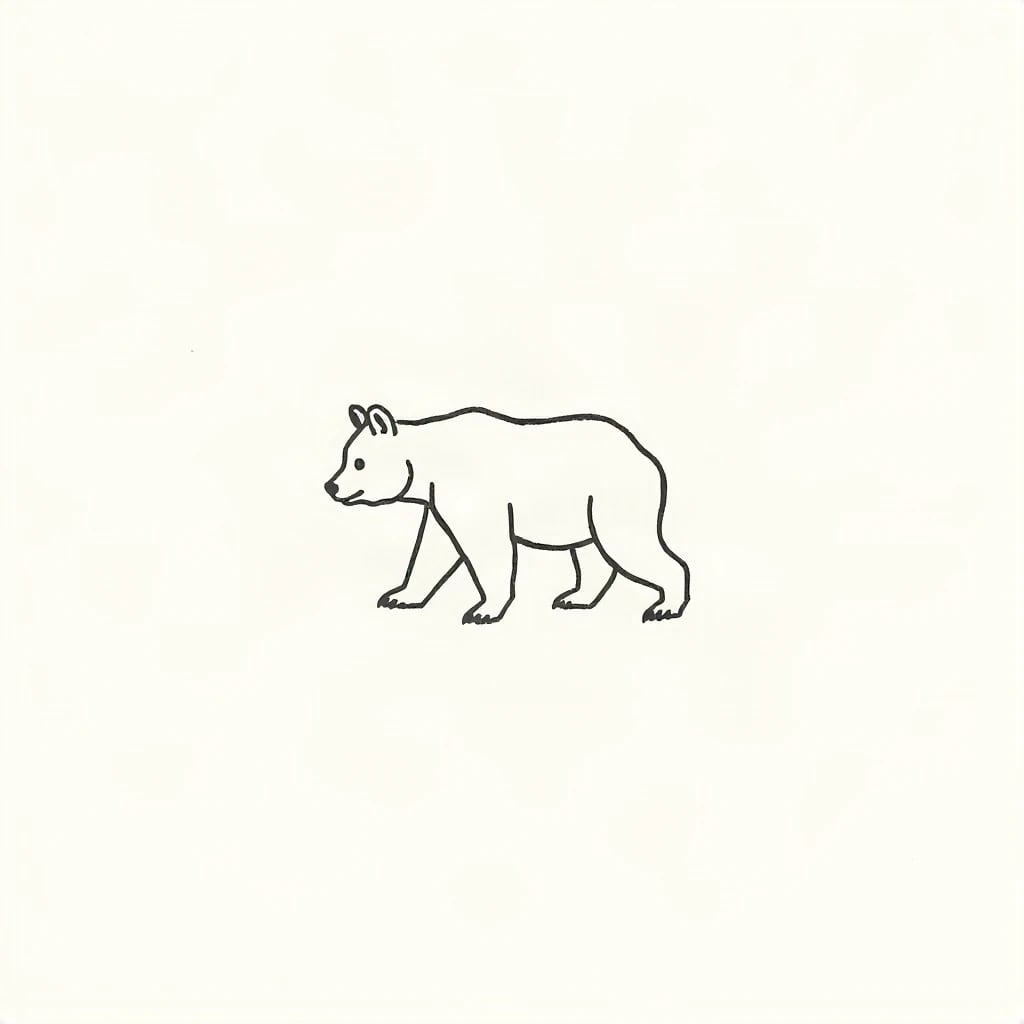 Minimalist Bear Tattoo