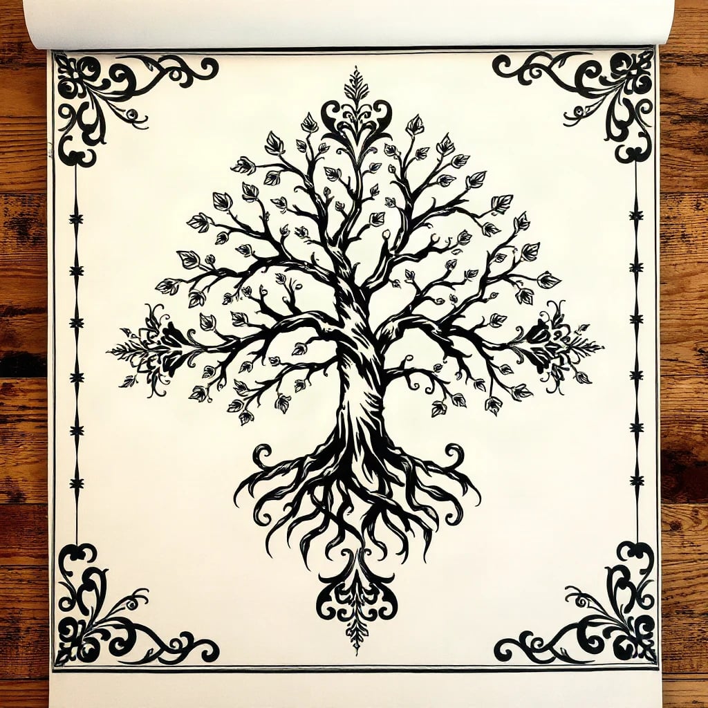 Ornamental Tree Of Life Tattoo