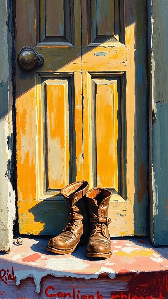 Pair Of Old Boots Post-Impressionist