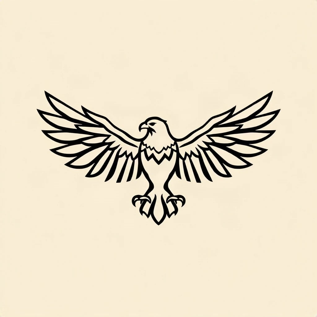 Line Art Eagle Wings Logo