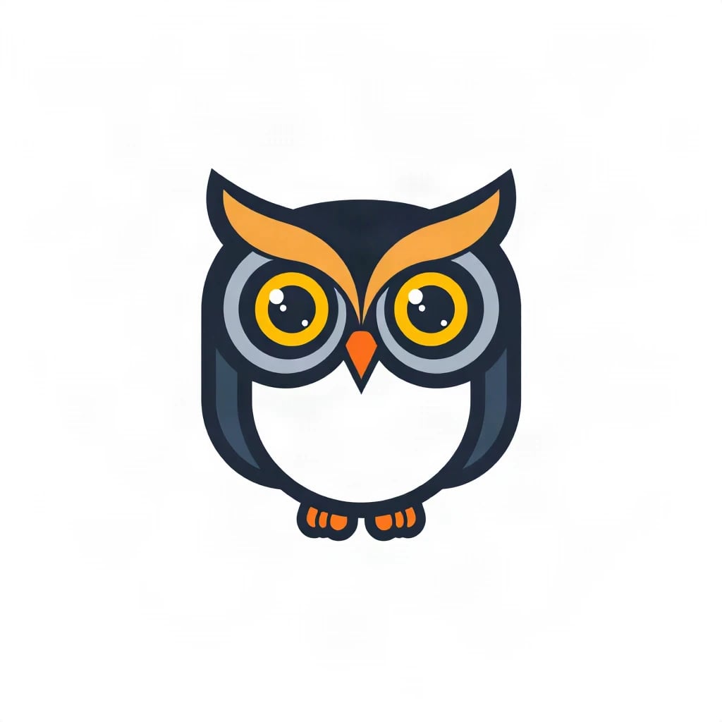 Flat Minimal Owl Logo
