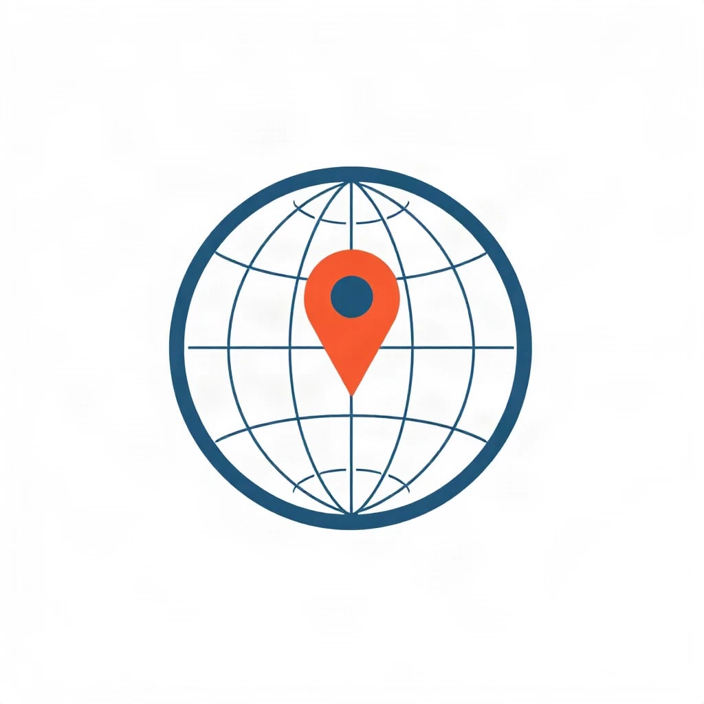 Flat Minimal Globe Pin Logo