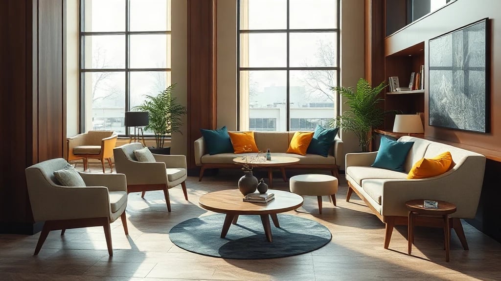 Mid-Century Modern Hotel Lobby