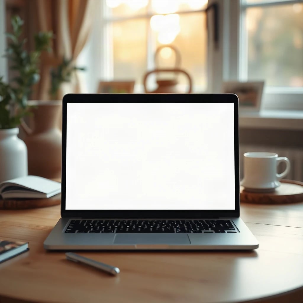 Laptop Screen Mockup Lifestyle
