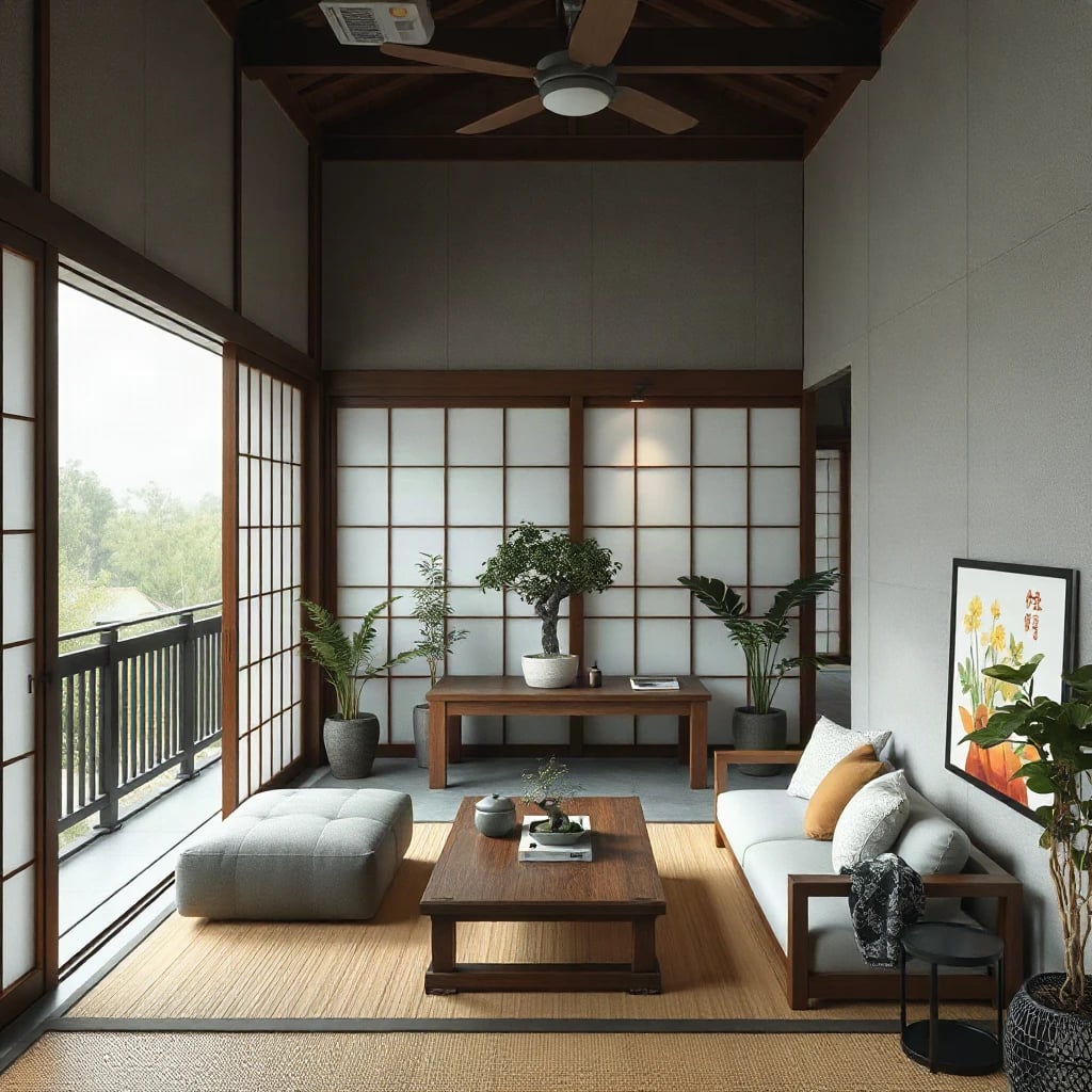 Japanese Zen Balcony Lounge