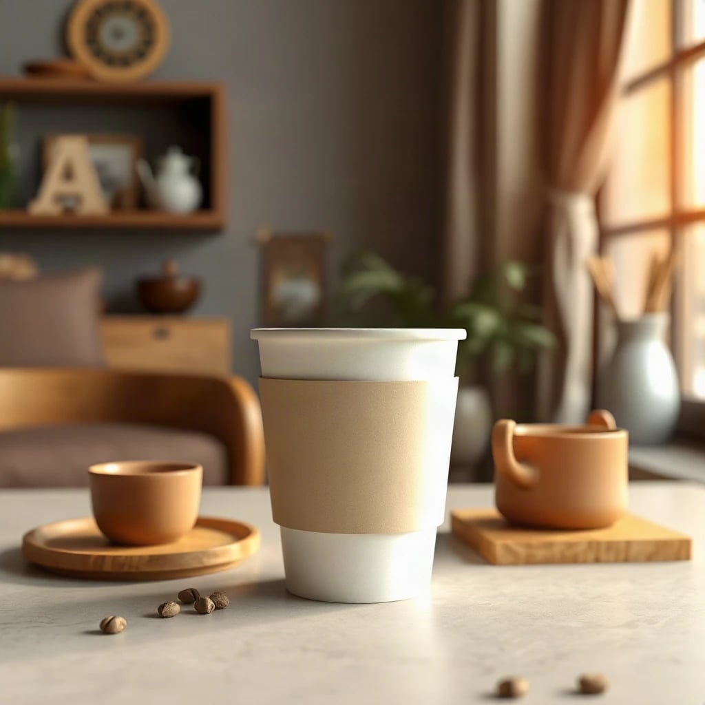 Coffee Cup Sleeve Mockup Lifestyle
